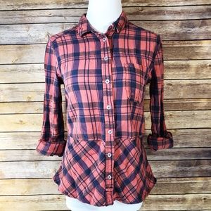Anthropologie Holding Horses Seamed Plaid Tunic